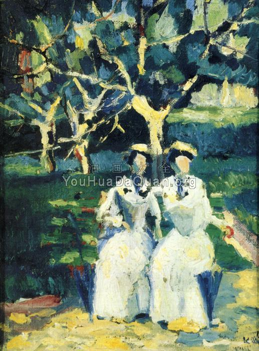 Two Women in a Garden - 卡兹米尔·马列维奇